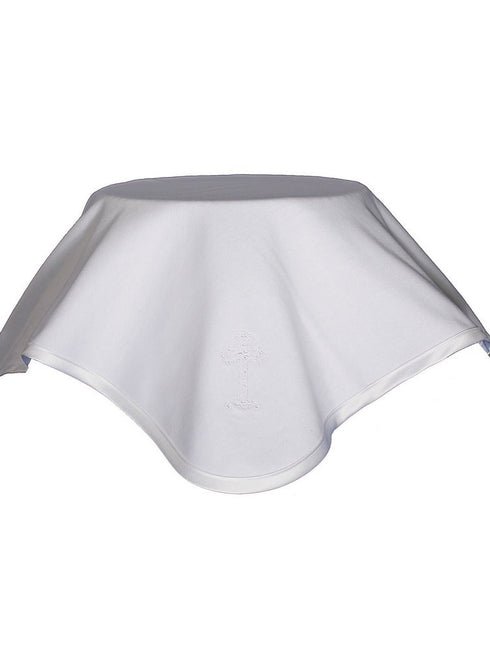 Little Things Mean A Lot White Christening Embroidered Cross Blanket - SophiasStyle.com